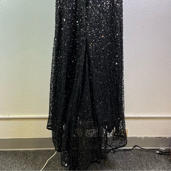 Adrianna Papell Women’s Scoop Back Sequin Black Long Dress  Gown Size 8 - Picture 11 of 16
